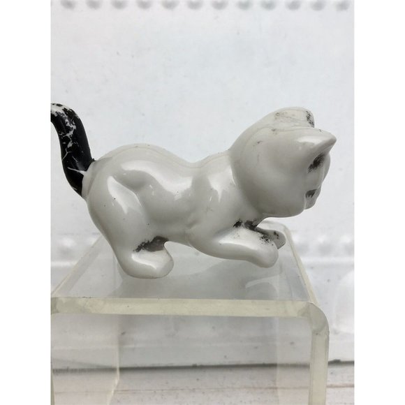 Vtg Porcelain Hand Painted Antq 50s Cat Figurine W ChairCats Kitten Miniature - Picture 9 of 16